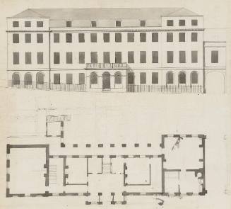 Competition Design for the Royal Exchange, Dublin: Elevation and Fragment of Plan