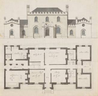 Design for a Gothic Country House: Plan and Elevation