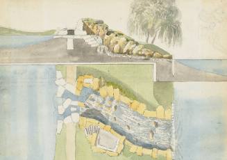 Design for a Cascade by the Thames (Possibly at Virginia Water, Surrey): Plan and Section