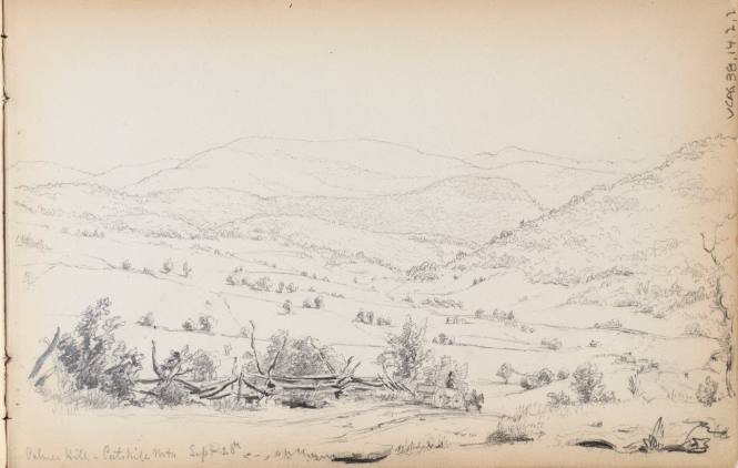 "Palmer Hill, Catskill Mts.," September 26, 1849, from the sketchbook [Catskills,] Delaware and Sus[quehana], White Mountains, 1849-50