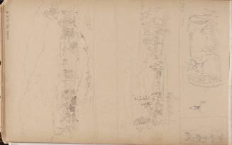 Three landscape sketches; and a sketch of cattle, Shelburne, July 30, 1859, from the Nova Scotia and New Hampshire Subjects Sketchbook