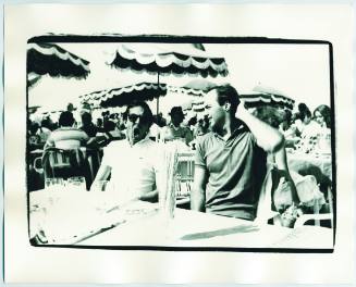 Jon Gould and Fred Hughes at a Beachside Cafe, Deauville, France