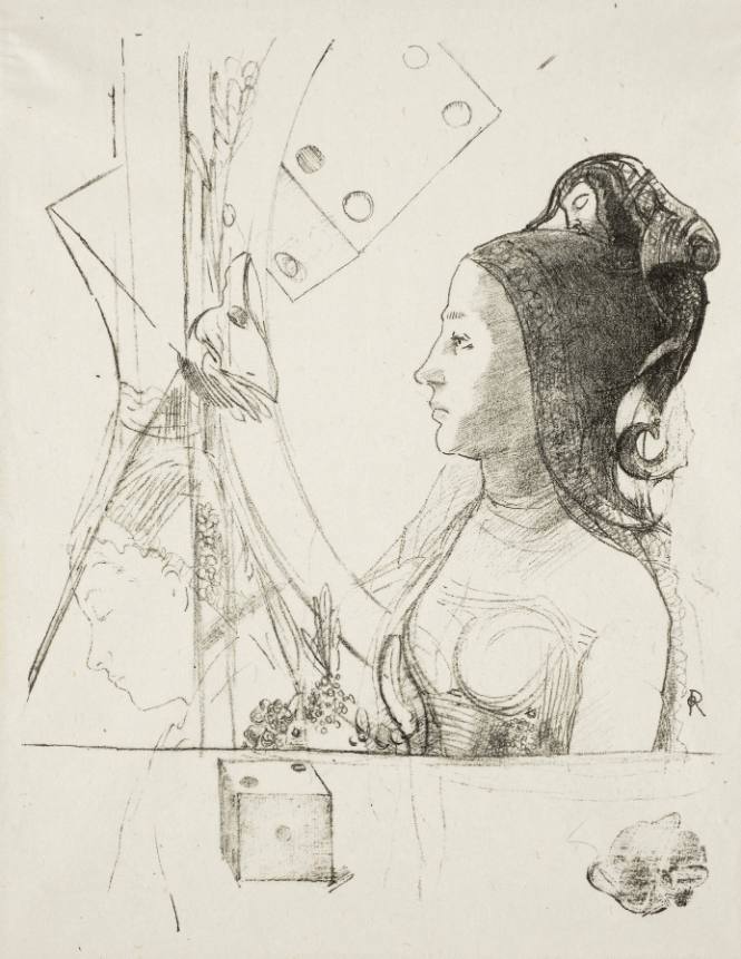 Woman in profile to the left, wearing a Hennin Headdress (femme de profil vers la gauche, coiffe d’un hennin), plate 1 for the series Trial plates (Planches d’essai)