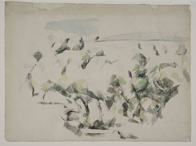 Landscape with Rocks and Shrubs