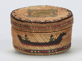 Basket with lid (whaling scene)