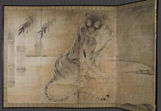 Six-Fold Screen with Tiger