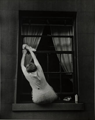 Summer, Woman Washing Window, New York City