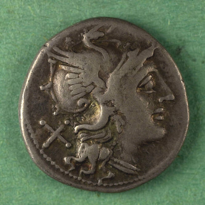 denarius, Roman Republic, 157-156 BCE