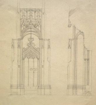 Elevation of a Gothic Doorway, two views