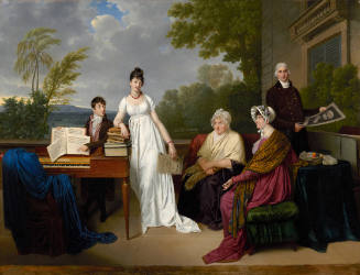 Une jeune personne hésitant à toucher du piano devant sa famille