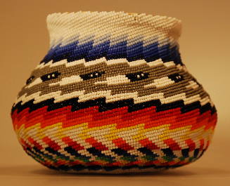 Tohono O’oodam (Papago) basket with Navajo beadwork