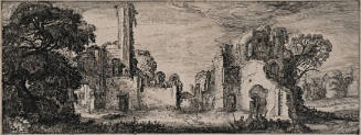 Large Tree and Ruins with a Tower, from the series Landscapes and Ruins