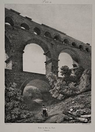 Partie du Pont du Gard, Languedoc, from the servies Voyages pittoesques et romantiques dans l'ancienne France