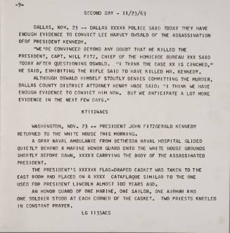 Flash - November 22, 1963 (Teletype text)