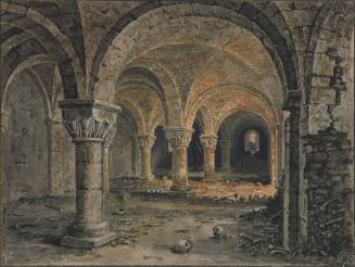 Crypt of St. Peter's in the East, Oxford, for John Britton's Architectural Antiquities of Great Britain (London, 1835) volume 5