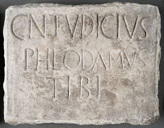 Columbarium plaque for Gnaeus Tudicius Philodamus