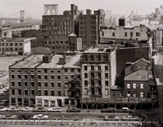 The Brooklyn Bridge Site Seen from the Roof of the Beekman Hospital, from "The Destruction of Lower Manhattan" series