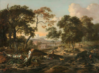 Landscape with Sportsmen Resting by a Path
