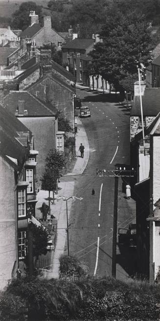 Aerial View of Street, Laugharne, Wales