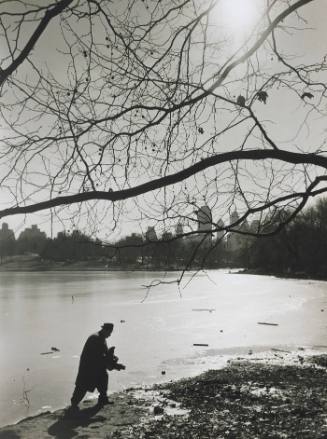 Roman Vishniac with Graphlex Camera, Central Park, New York City