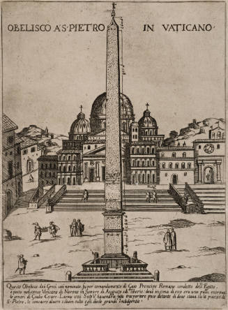 Obelisco a S. Pietro in Vaticano, from Ornamenti di fabriche antichi et moderni dell'alma città di Roma