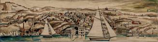 "Poughkeepsie in the 1840s," from Section of Fine Arts; study for mural (unrealized), Poughkeepsie, New York, Post Office