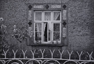 Laugharne, Carmarthenshire (curtained window), Wales