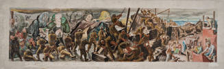 The Real Battle; The True Defense is Against the Forces of Hatred, Ignorance, Greed, and Poverty, sketch for mural, unrealized, War Department Building, Washington, D.C.