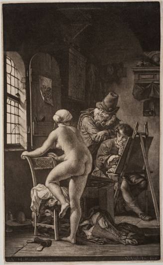 The Painter Painting a Naked Woman Observed by an Art Lover ("het Schildertje")