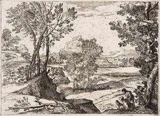 Landscape with a man standing, a woman seated, and a child