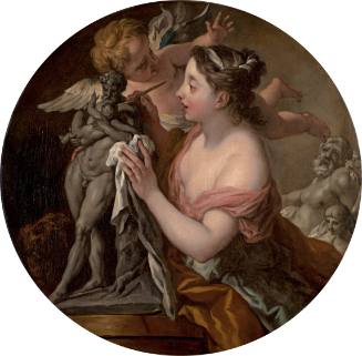Allegory of Sculpture, with a model of Silenus with the infant Dionysus