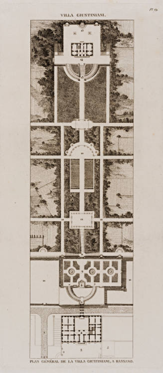 Plan Général de la Villa Giustiniani, à Bassano, from Choix des plus célèbres maisons de plaisance de Rome…