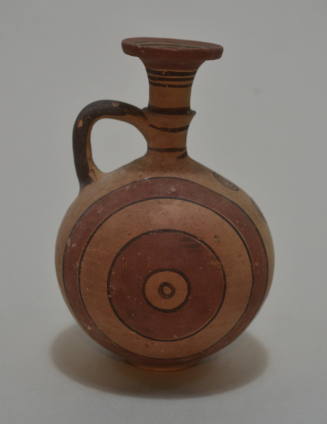 Jug painted with vertical concentric circles