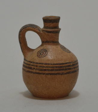 Miniature amphora with neck-rings painted concentric circles on shoulder