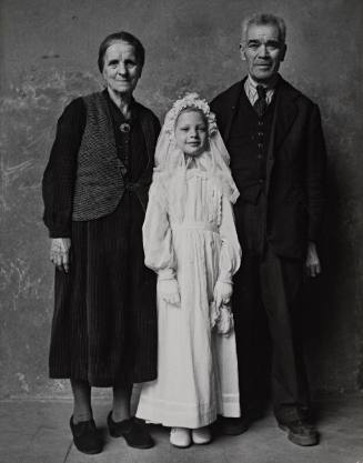 Angelo - Sacrestan of San Lorenzo, Florence, Italy - His Wife and Their Granddaughter on the Day of Her First Communion