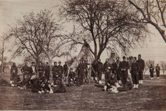Zouave Unit of 164th New York Infantry Beneath Trees in Tented Camp