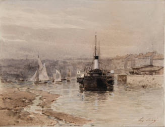 Boats in a Harbor Mist