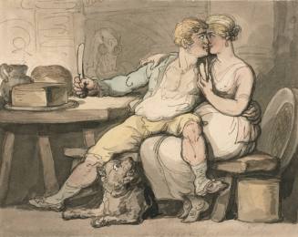 Bachelors Fare - Bread and Cheese and Kisses (also known as Couple Embracing in Cottage Interior)