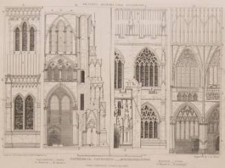 Cathedral Churches-Compartments (from Salisbury and Exeter) for Britton's Architectural Dictionary