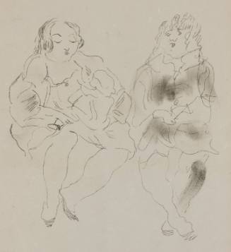 Sketch of Two Seated Women and Child