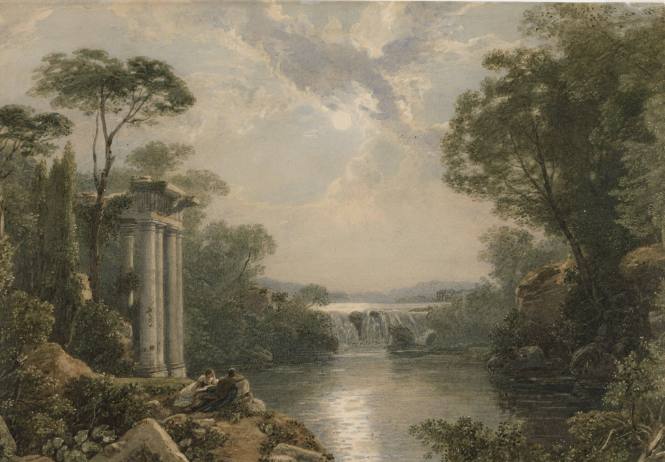 Architectural Fantasy with Ruins by Moonlight