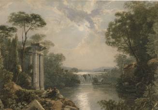 Architectural Fantasy with Ruins by Moonlight
