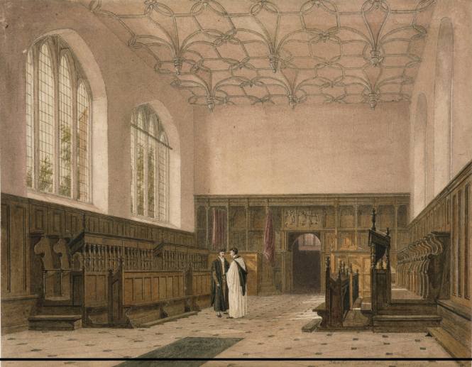 Chapel of Benet College, Cambridge, for William Combe's A History of the University of Cambridge (London, 1815) vol. 1. ill. opp. p. 170