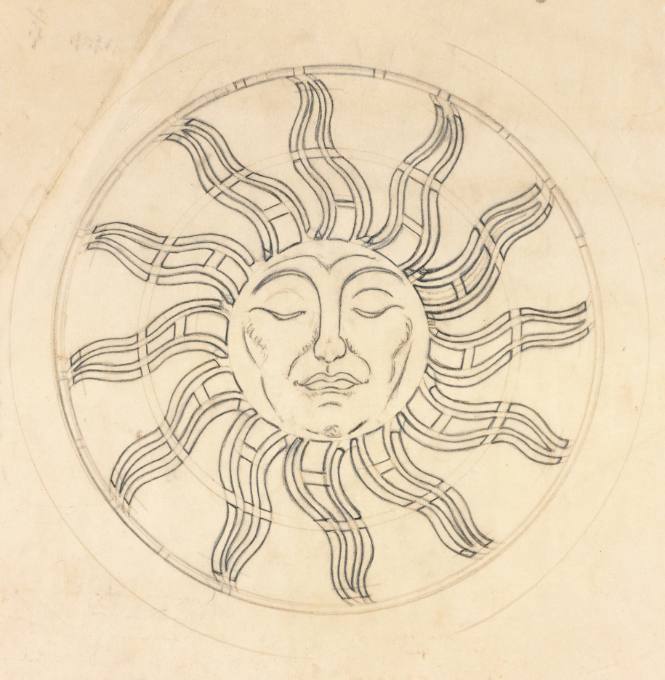 Study for a stencil design: Sunburst
