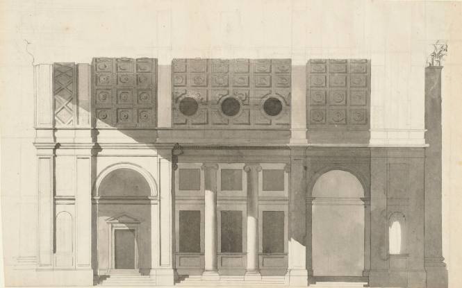 Design for Bridge of Magnificence: Section through Entrance Pavillion