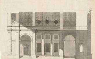 Design for Bridge of Magnificence: Section through Entrance Pavillion