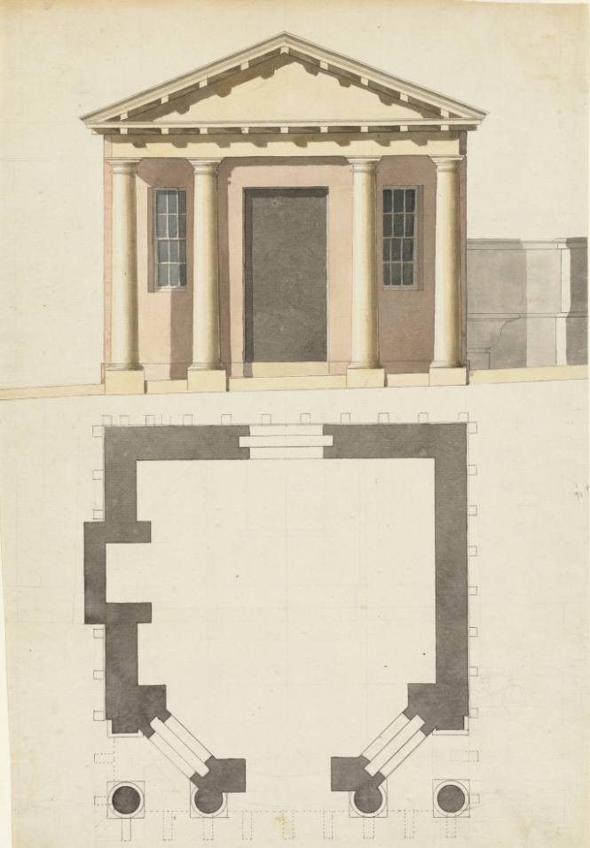 Plan and Elevation of a Tollbooth on a Bridge