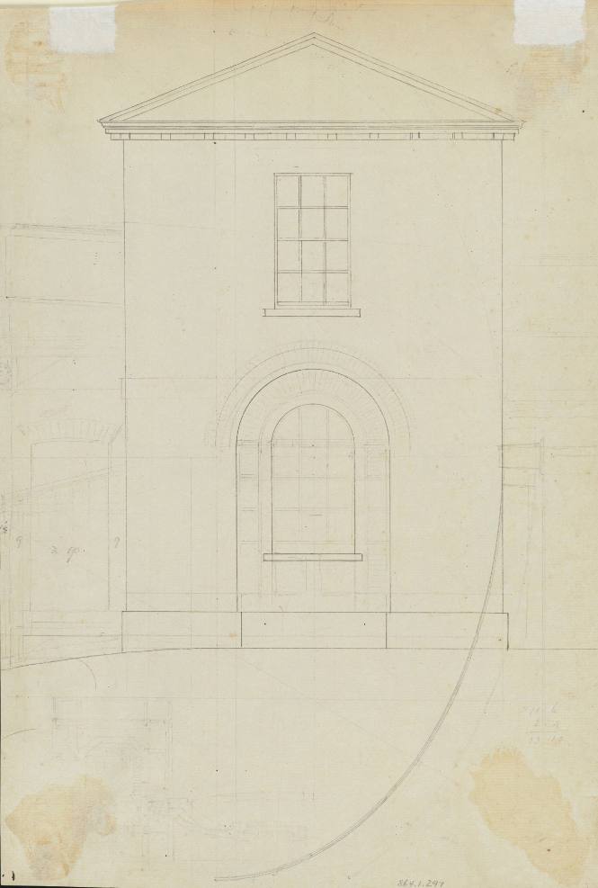 Elevation of a Tollbooth on a bridge