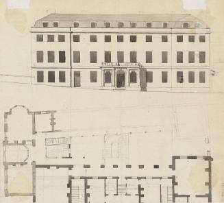 Competition Design for the Royal Exchange, Dublin: Related Plan and Elevation
