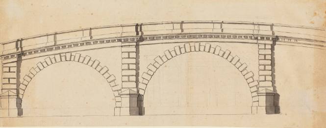 Design for a Bridge Across the Thames at Stains: Elevation of Two Arches